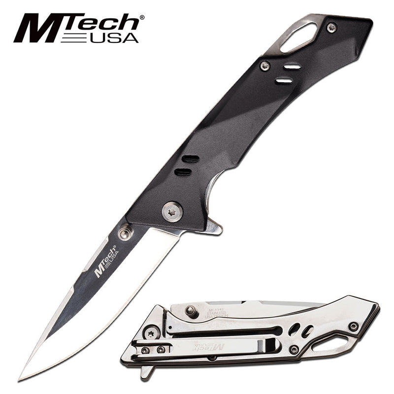 Mtech USA Ball Bearing Pivot Blade Silver Folding Pocket Knife