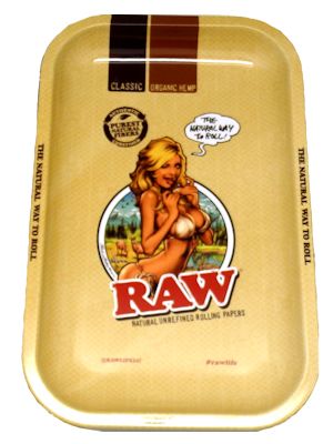 RAW Girl Small Metal Rolling Tray 2417 Agung