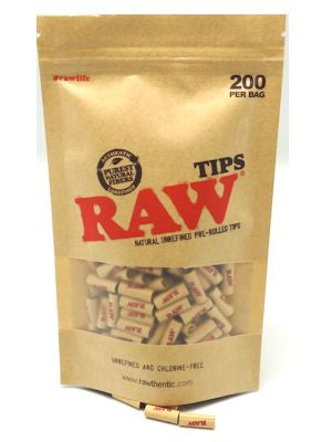 RAW Pre-rolled tips bag of 200  2164 Agung