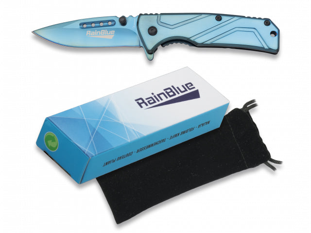 Rain Blue Pocket Folder Knife B62 Albainox