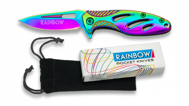 Rainbow Pocket Folder Knife B75 Albainox