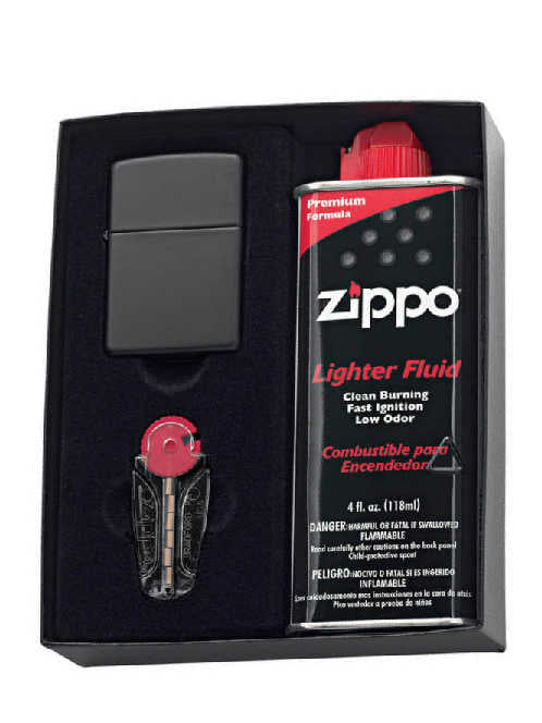 Zippo Black Matte Gift Pack 2594 Agung