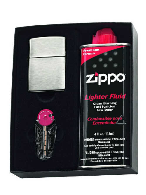 Zippo Brushed Gift Pack 2590 Agung